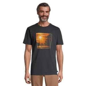 Ripzone Men's Giles Graphic SS T-Shirt Black Orange Surf Beach Coastal Sz L